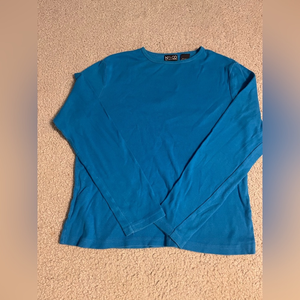 New York and Company | Long Sleeve Shirt | Blue | Medium